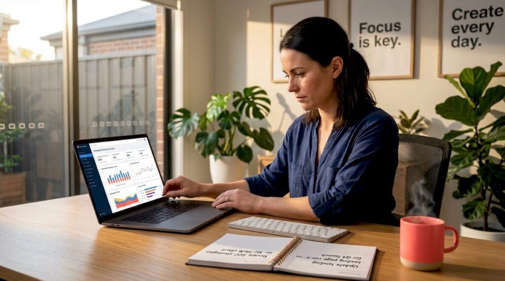 Digital marketer working on ecommerce analytics