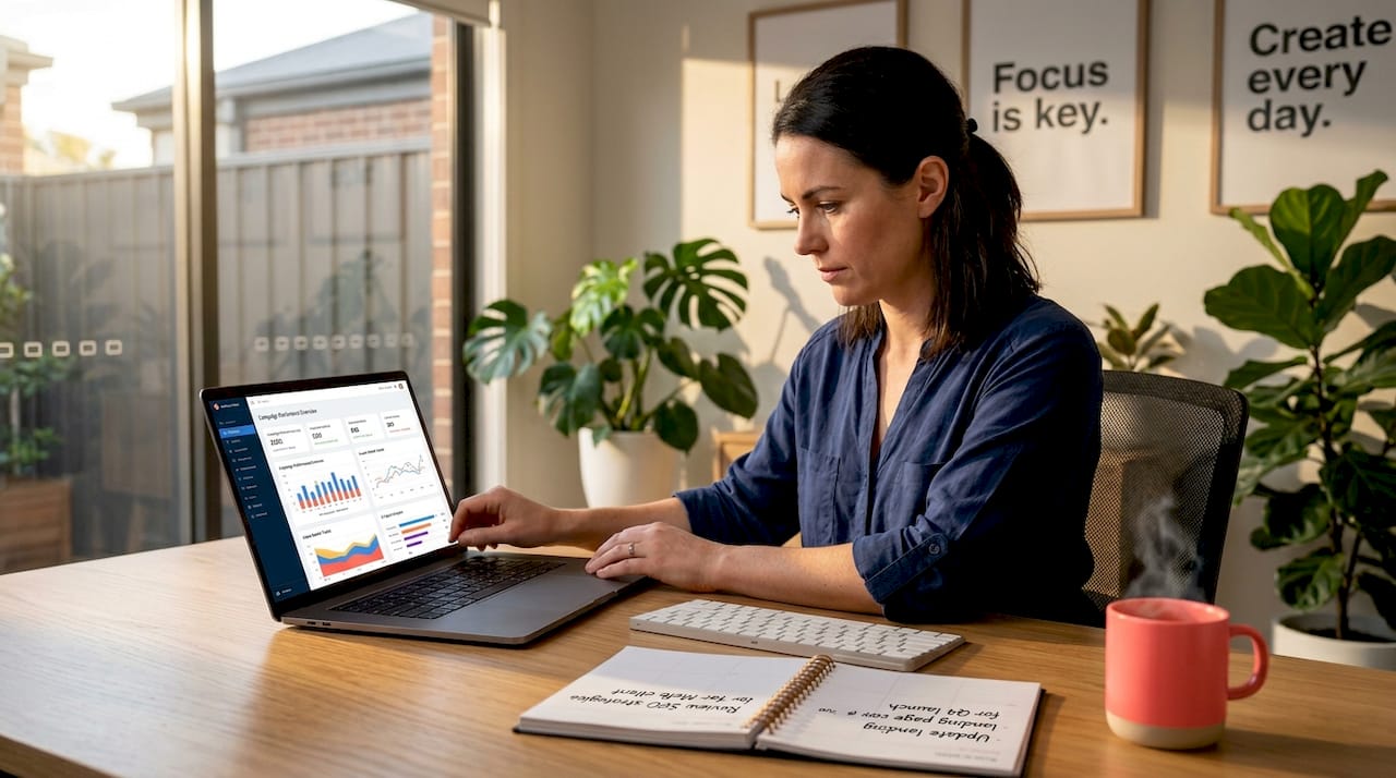 Digital marketer working on ecommerce analytics