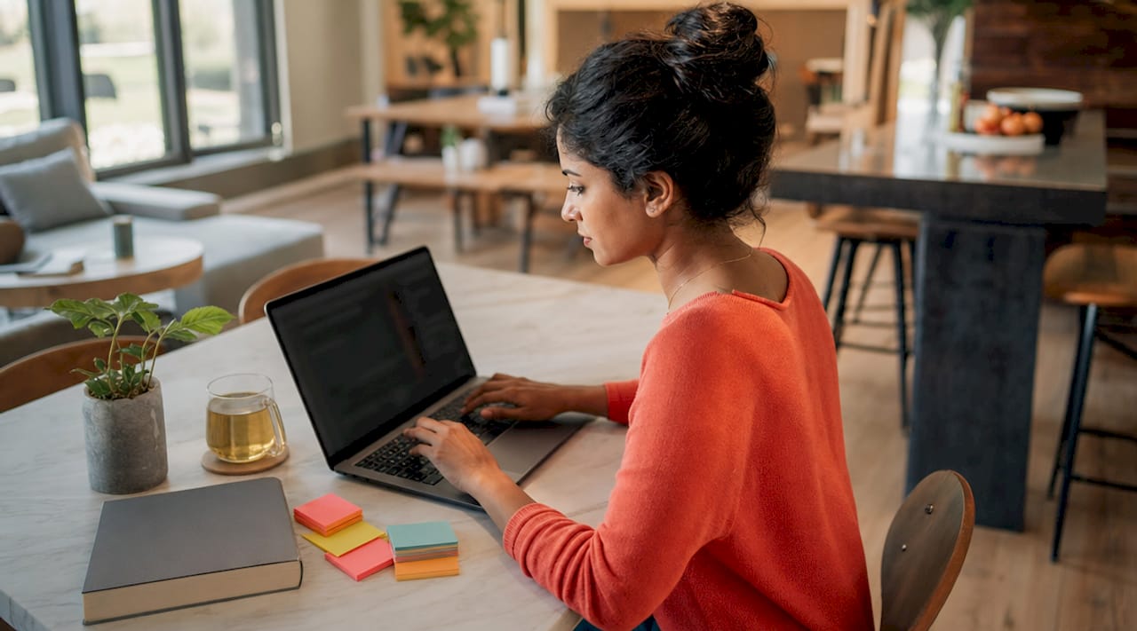 Woman working on ecommerce referral setup
