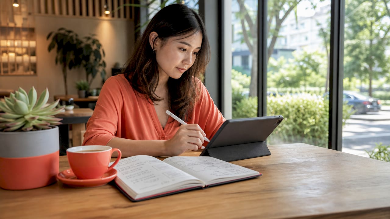 Woman working on ecommerce advertising strategy