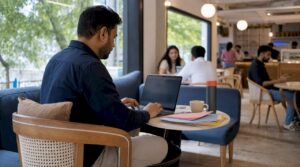 Marketing strategist reviewing paid media plan
