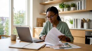 Ecommerce entrepreneur reviewing brand trust documents