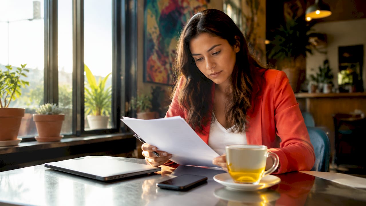 Entrepreneur reviewing ecommerce strategy document