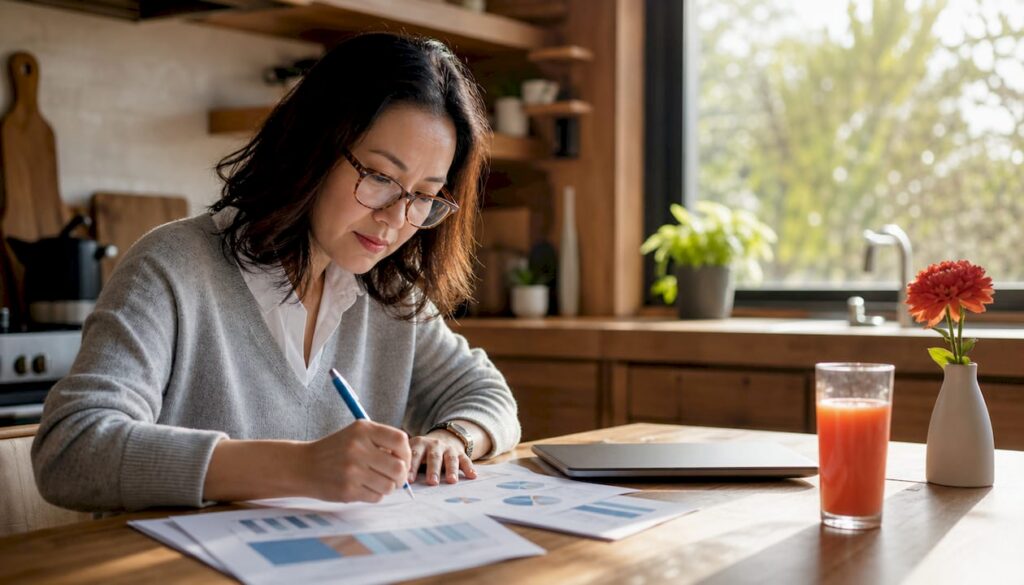 Woman reviewing ecommerce exit strategy documents