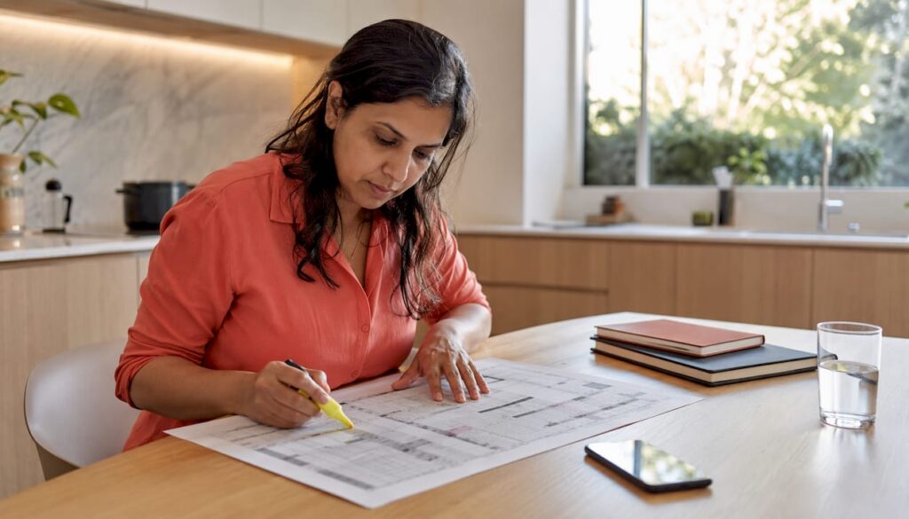 Woman highlighting pixel tracking schematic
