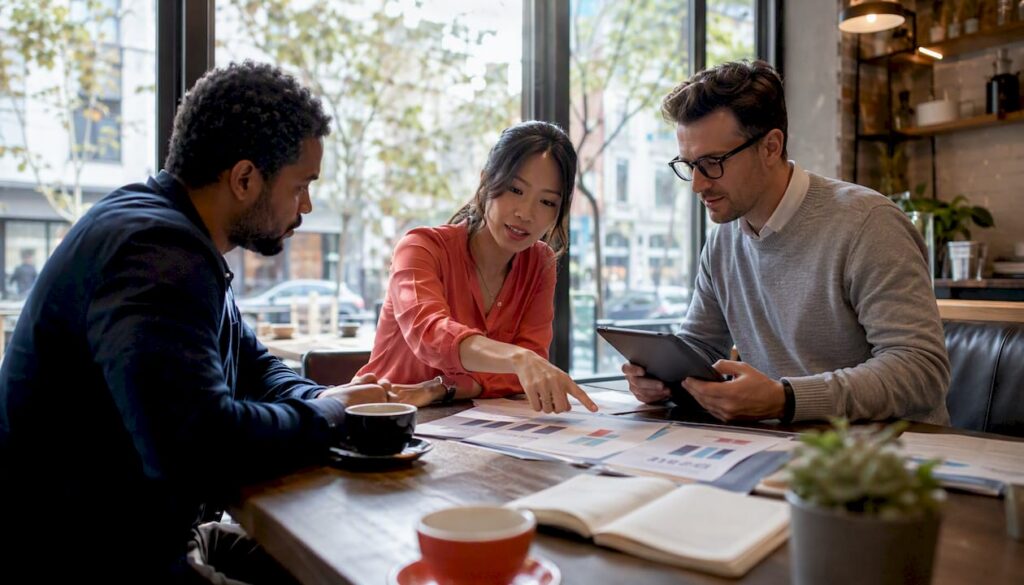 Team discussing ecommerce consulting strategies