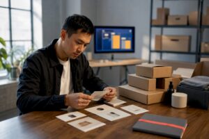 Ecommerce advertising operations in a fulfilment studio