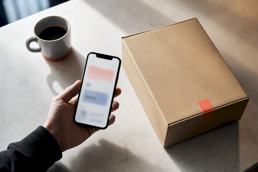 Phone and parcel during post-purchase workflow