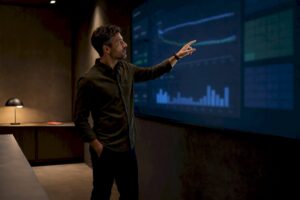 Analyst reviewing ecommerce cohort performance