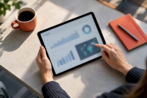 Strategist reviewing ecommerce analytics dashboard