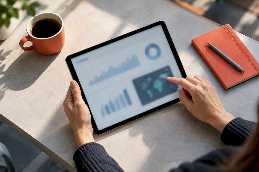 Strategist reviewing ecommerce analytics dashboard