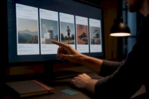 Advertiser comparing varied ad creative previews