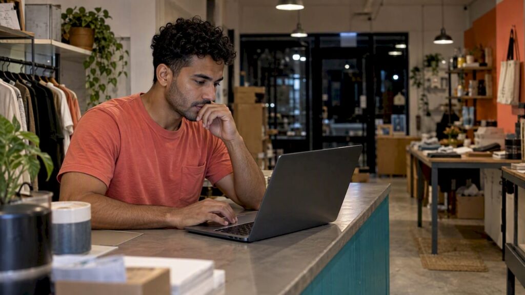 Ecommerce owner reviewing attribution figures