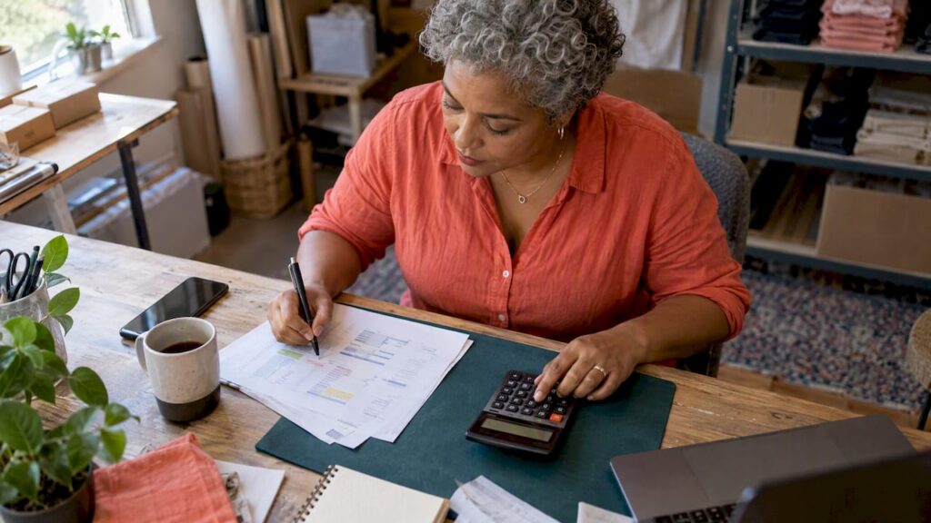Founder working through an ecommerce marketing budget